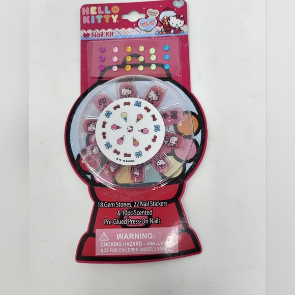 Hello Kitty Other - Hello Kitty Girls Press On Nail Kit Gem Stones Nail Stickers Ages 3+